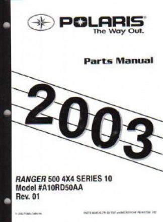 Official 2002 Polaris Ranger Series 10 4x4 Factory Parts Manual