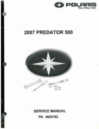 Official 2007 Polaris Predator 500 Factory Service Manual