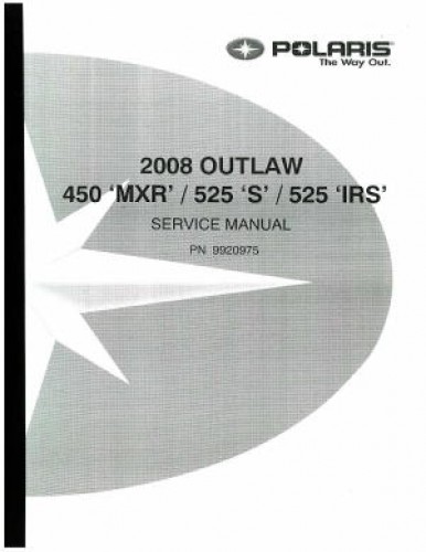 2008 Polaris Outlaw 450 525 Service Manual