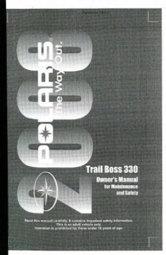Official 2008 Polaris Trail Boss 330 Factory Owners Manual