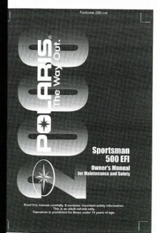 Official 2008 Polaris Sportsman 500 EFI Factory Owners Manual