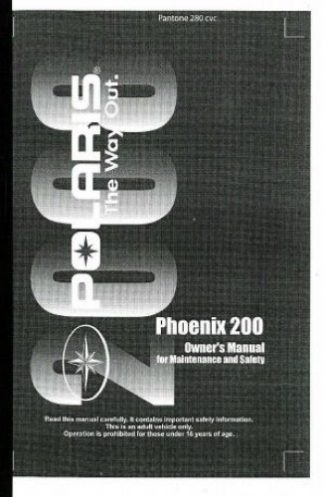 Official 2008 Polaris Phoenix 200 Factory Owners Manual