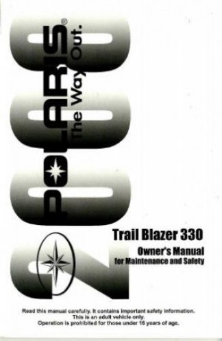 Official 2008 Polaris Trail Blazer 330 Factory Owners Manual