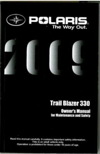 Official 2009 Polaris Trail Blazer 330 Factory Owners Manual