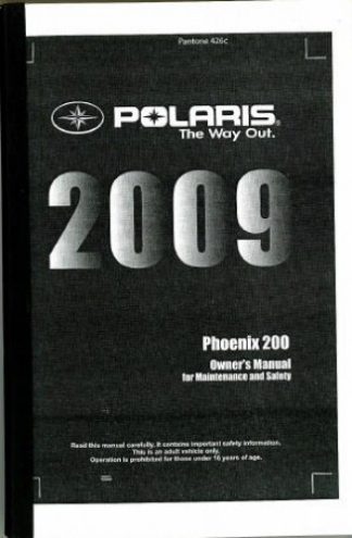 Official 2009 Polaris Phoenix 200 Factory Owners Manual