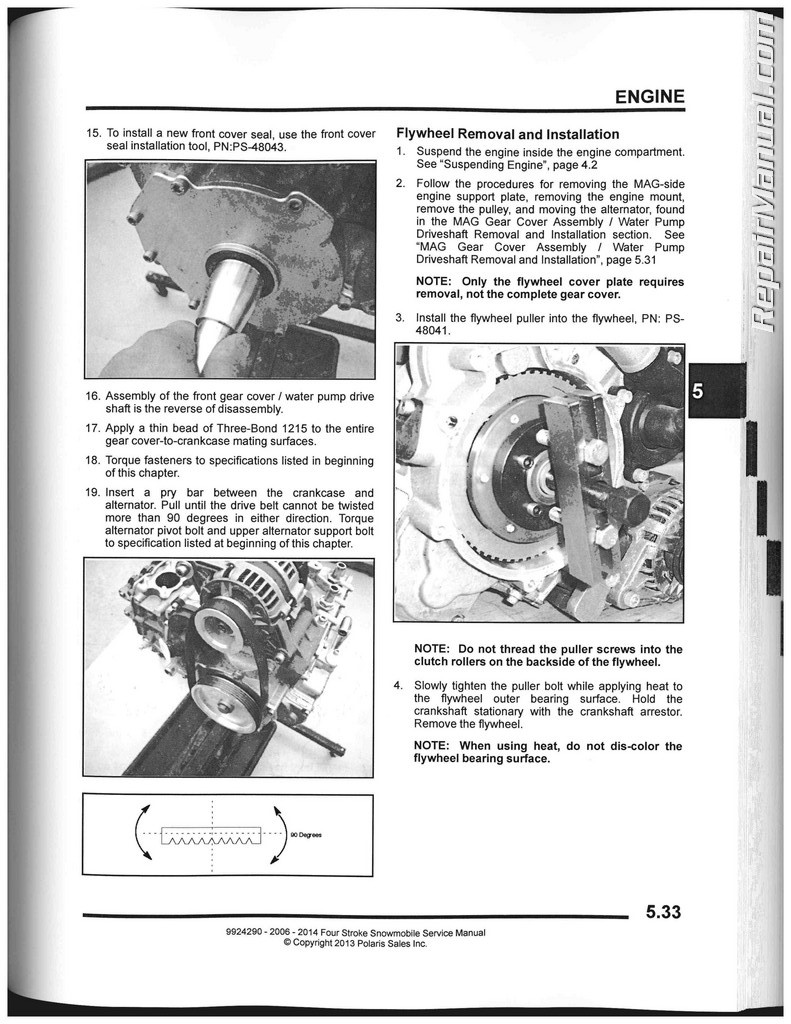 Polaris FS FST Turbo IQ Snowmobile Service Manual 2006-2014