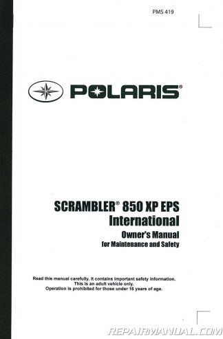 2014 Polaris Sportsman 570 EFI EPS ATV Owners Manual