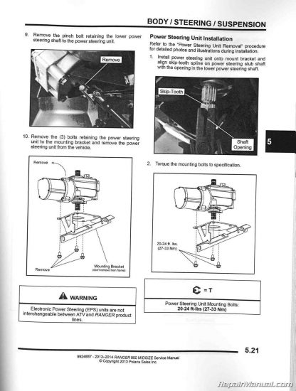 2013-2014 Polaris Ranger 800 Midsize Side by Side Service Manual