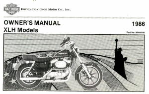 Official 1986 Harley Davidson XLH XLS- 1000 Owners Manual