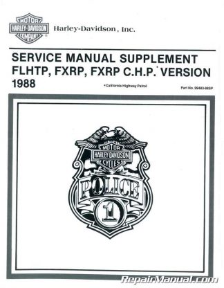Official 1988 Harley-Davidson FXRP and 1988 Harley-Davidson FLHTP Police Service Manual Supplement