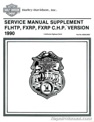 Official 1990 Harley-Davidson FXRP and 1990 Harley-Davidson FLHTP Police Service Manual Supplement