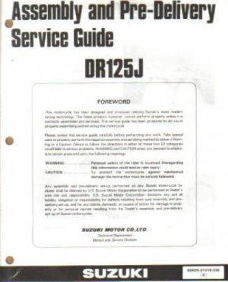 Used Official 1988 Suzuki DR125J Assembly Manual