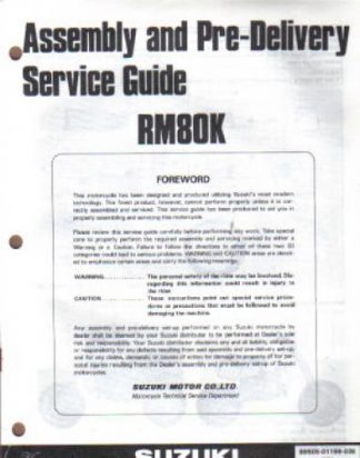Used Official 1989 Suzuki RM80K Assembly Manual