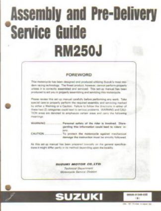Used Official 1988 Suzuki RM250J Assembly Manual