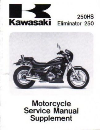 Used Official 1988-1992 Kawasaki EL 250 Eliminator Factory Service Manual Supplement