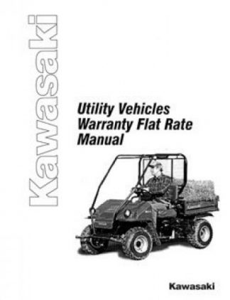 Official Kawasaki Factory Utility Vehicles Warranty Flat Rate Manual
