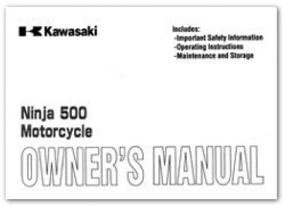 Official 2001 Kawasaki EX500-D8 Factory Owners Manual