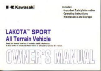 Official 2002 Kawasaki KEF300-B2 Lakota Sport Owners Manual