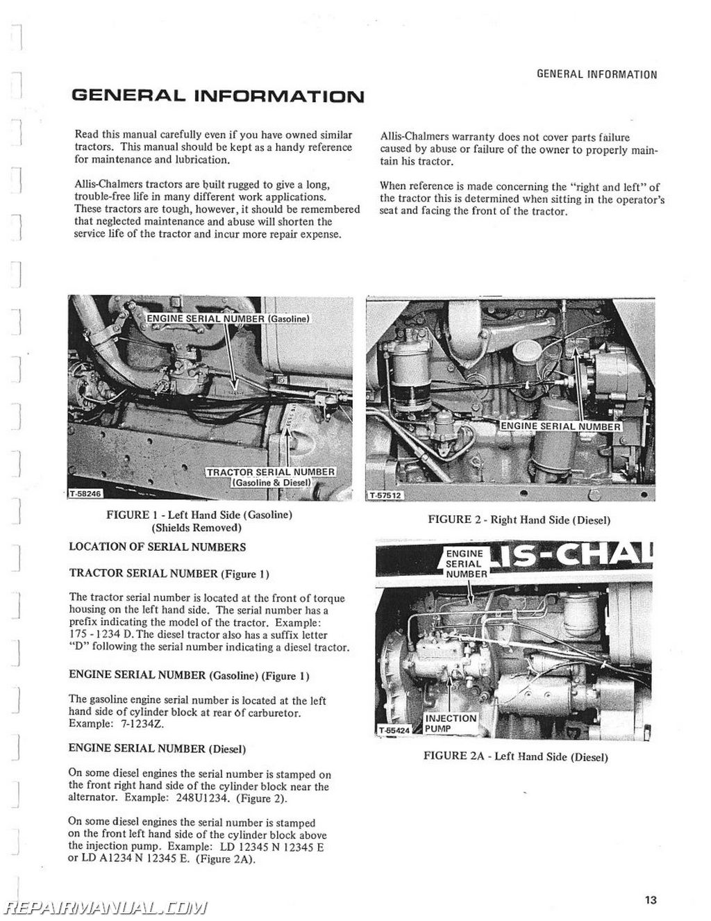 Allis Chalmers 175 Gas /& Diesel Tractor Dealer Sales Brochure Manual More Listed