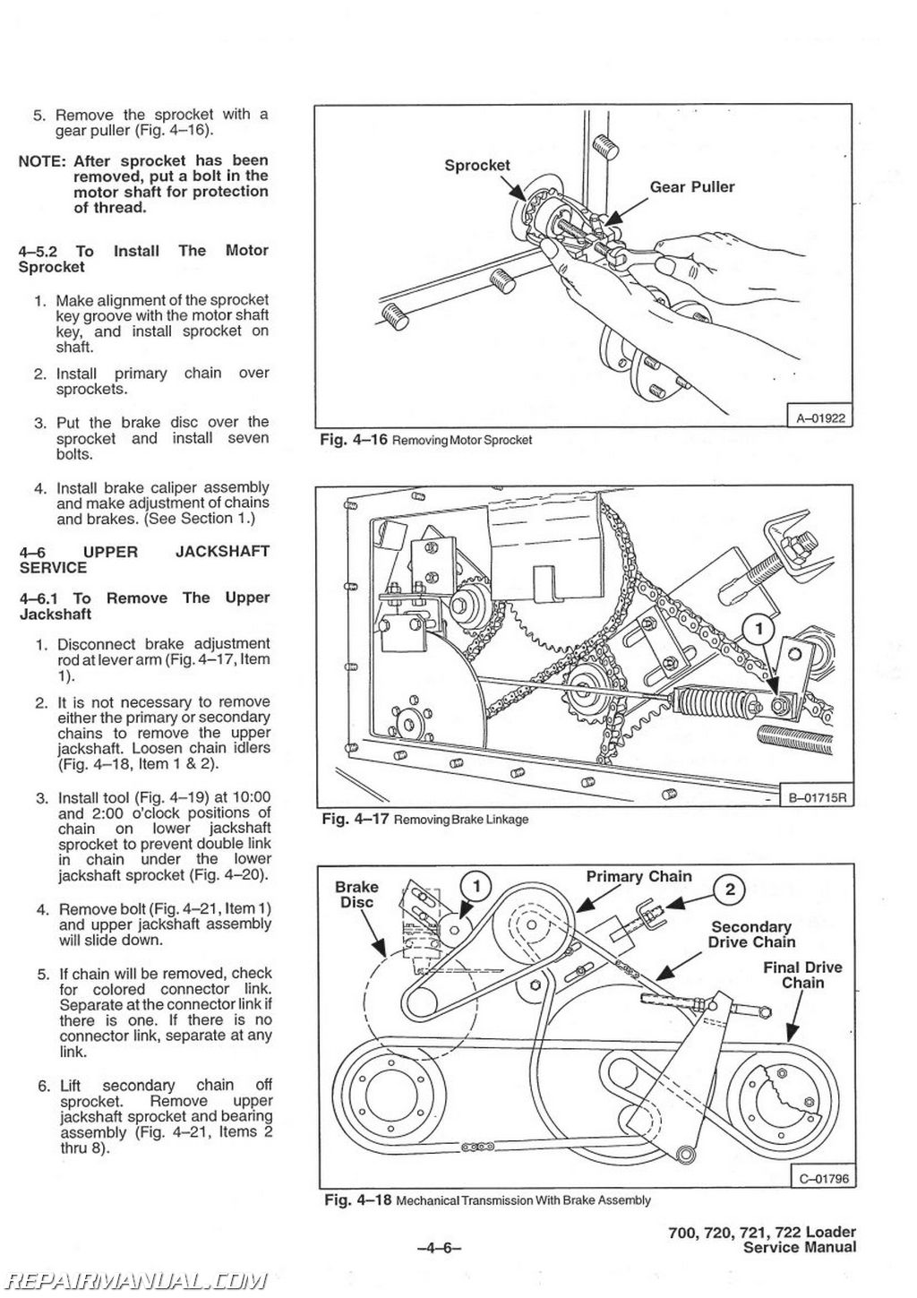 Bobcat 700 720 721 722 Skid Steer Service Manual