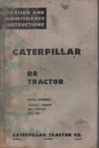Caterpillar D8 Tractor Operators Manual