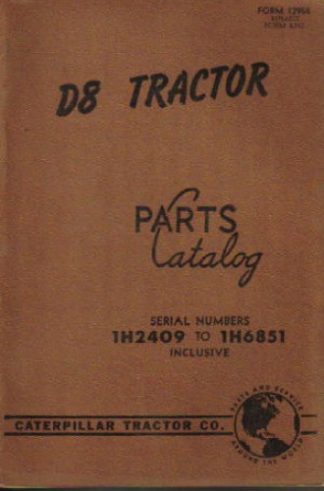 Used Caterpillar D8 Tractor Parts Manual