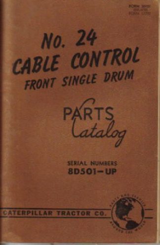 Caterpillar 24 Cable Control Front Single Drum Parts Manual