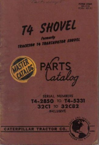 Caterpillar T4 Shovel Trackson T4 Traxcavator Parts Manual