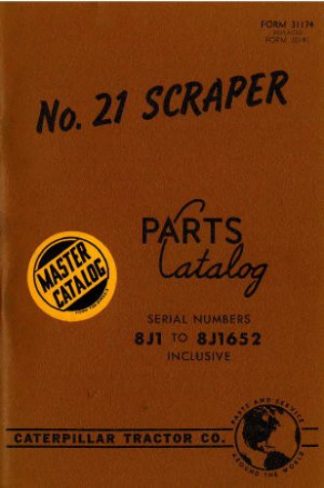 Used Caterpillar No 21 Scraper Parts Manual