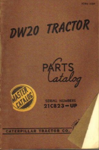 Used Caterpillar DW20 Tractor Parts Manual