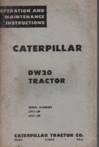 Caterpillar DW20 Tractor Operators Manual