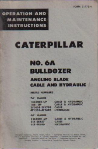 Used Caterpillar 6S Bulldozer Angling Blade Operators Manual