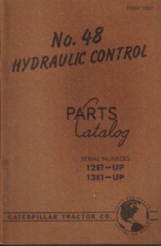 Used Caterpillar 48 Hydraulic Control Parts Manual