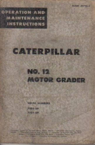 Used Caterpillar 12 Motor Grader Operators Manual