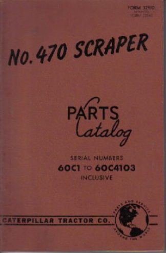 Used Caterpillar 470 Scraper Parts Manual