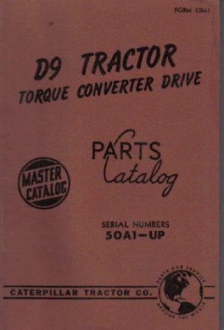 Used Caterpillar D9 Tractor Torque Converter Drive Parts Manual