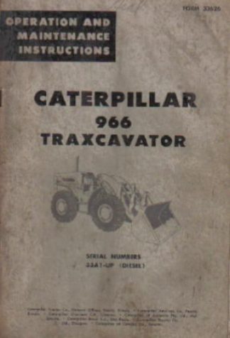 Caterpillar 966 Traxcavator Operators Manual