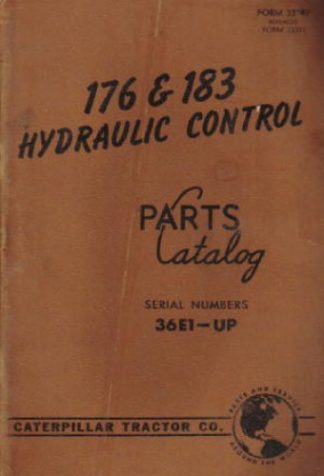 Used Caterpillar 176 183 Hydraulic Control Parts Manual