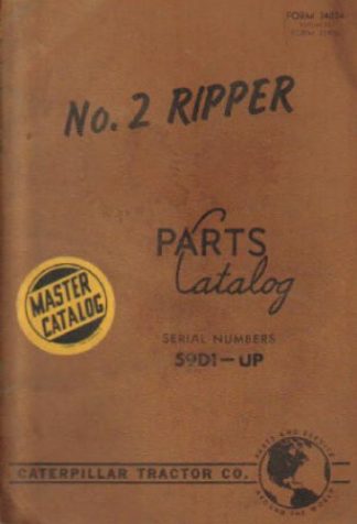 Used Caterpillar No 2 Ripper Parts Manual