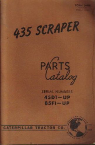 Used Caterpillar 435 Scraper Parts Manual