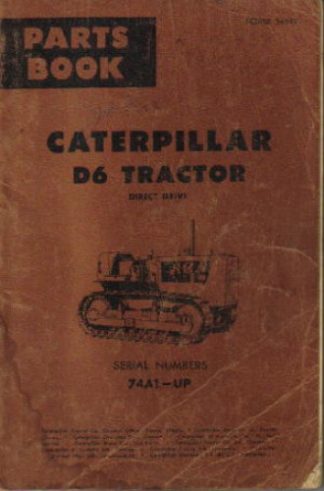 Caterpillar D6 Tractor Direct Drive Parts Manual