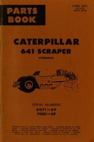 Used Caterpillar 641 Scraper Hydraulic Parts Manual