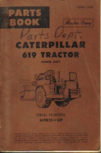 Used Caterpillar 619 Tractor Power Shift Parts Manual