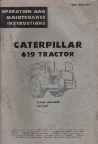 Used Caterpillar 619 Tractor Operators Manual