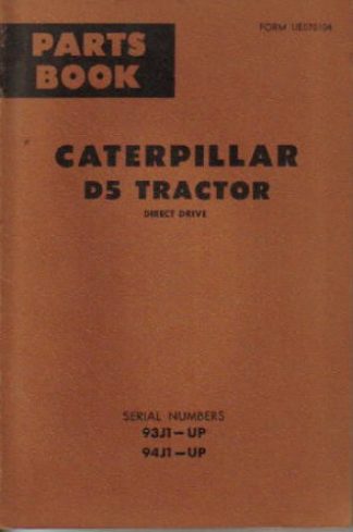Caterpillar D5 Tractor Direct Drive Parts Manual