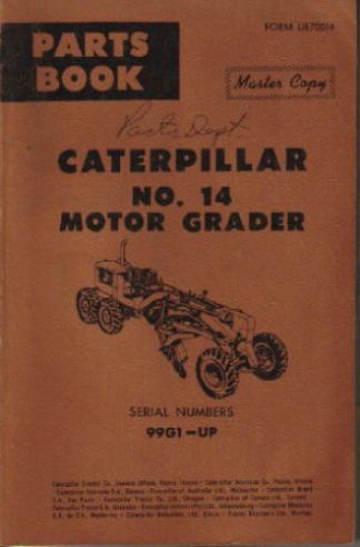 Used Caterpillar 14 Motor Grader Parts Manual