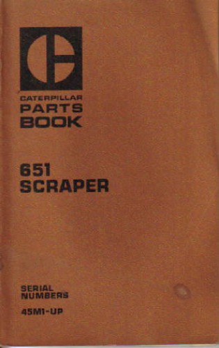 Used Caterpillar 651 Scraper Factory Parts Manual
