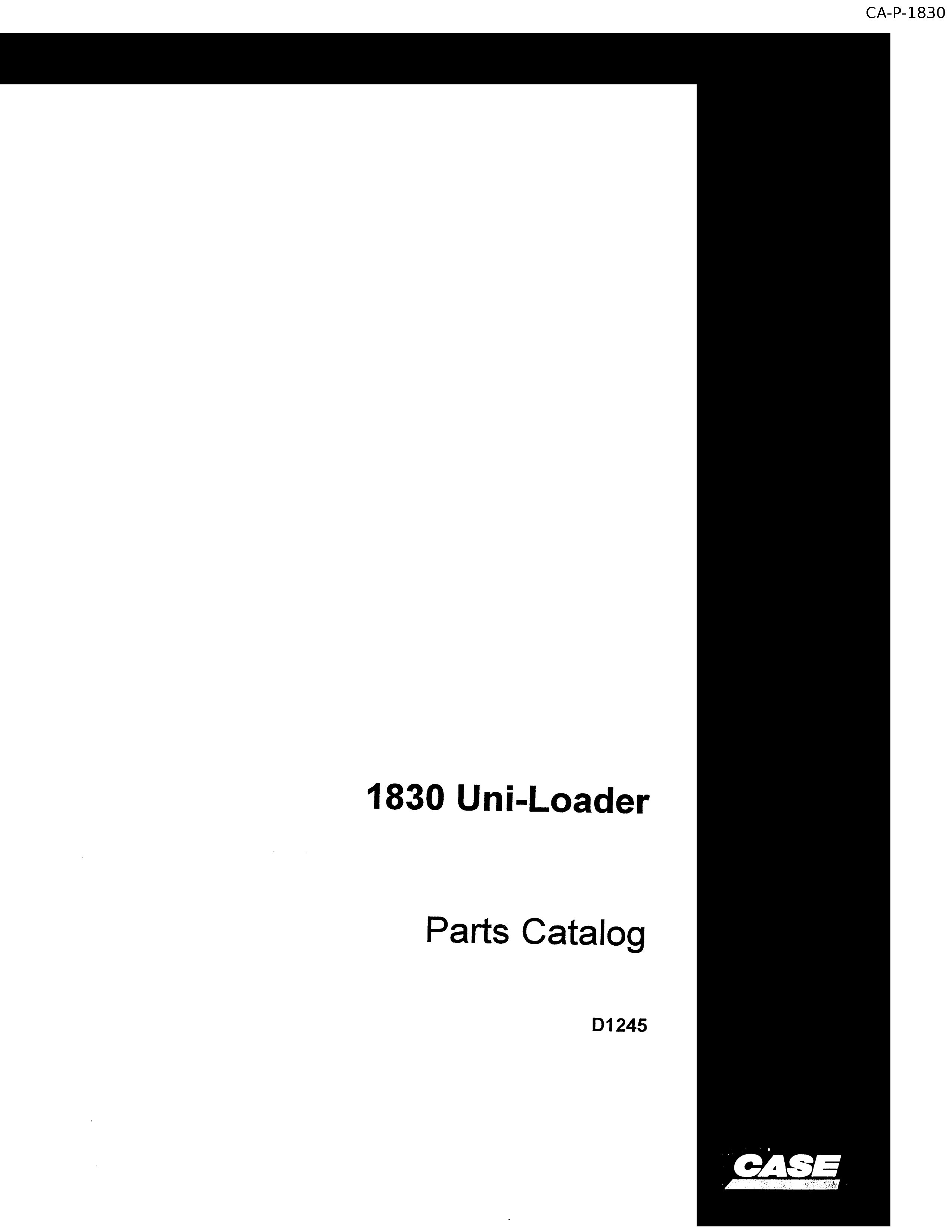 Parts Manual Case 1830 Uniloader