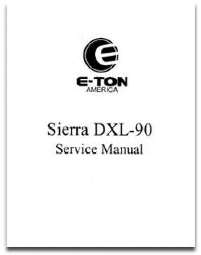 Official Eton Sierra DXL90 Factory Service Manual