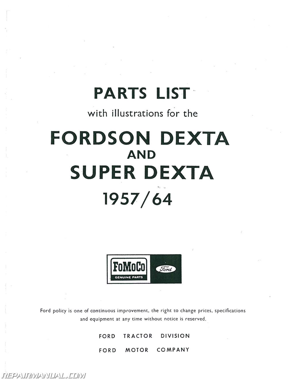 Ford dexta manual pdf